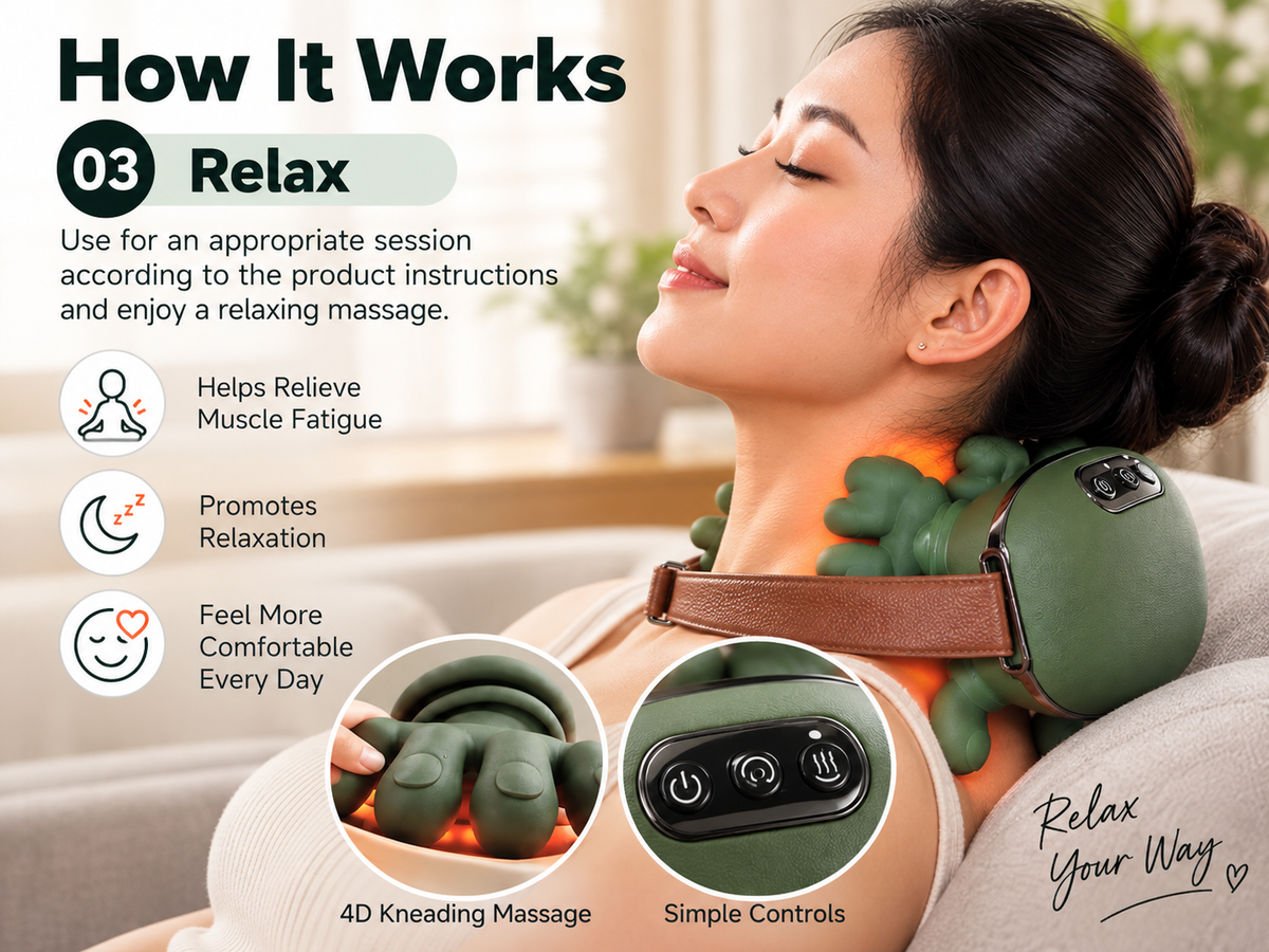 4D Kneading Neck & Shoulder Massager - Benefit 3