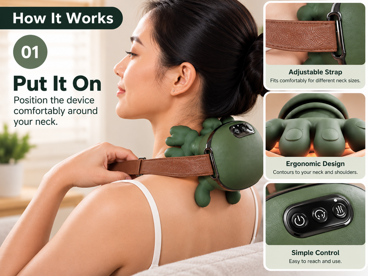 4D Kneading Neck & Shoulder Massager - How It Works 2