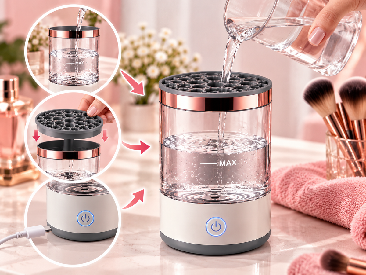 SpinPurre™ Automatic Fast-Dry Electric Makeup Brush Cleaner