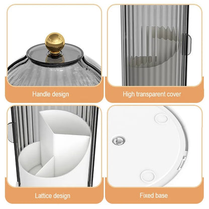 SpinVanity™ 360° Rotating Brush Holder with Lid