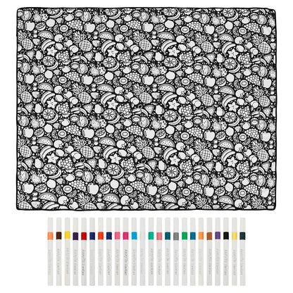 DoodleThrow™ Color-In Blanket with 24 Markers