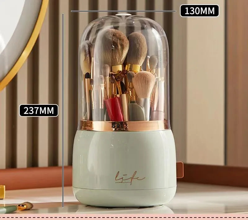 SpinVanity™ 360° Rotating Brush Holder with Lid