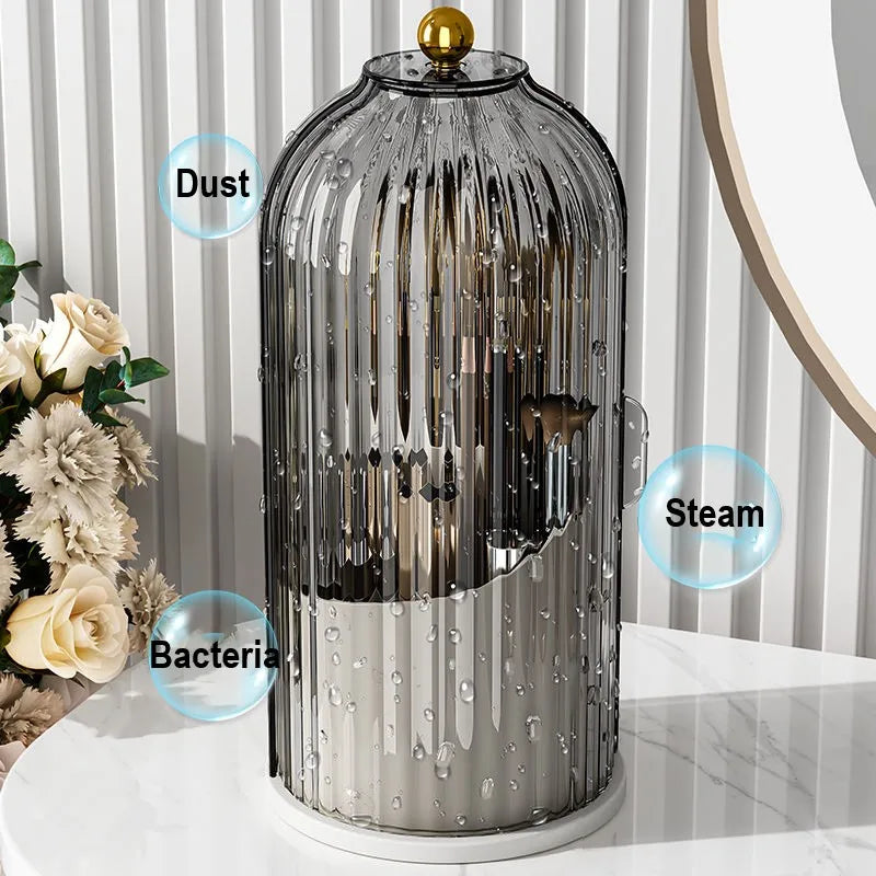 SpinVanity™ 360° Rotating Brush Holder with Lid