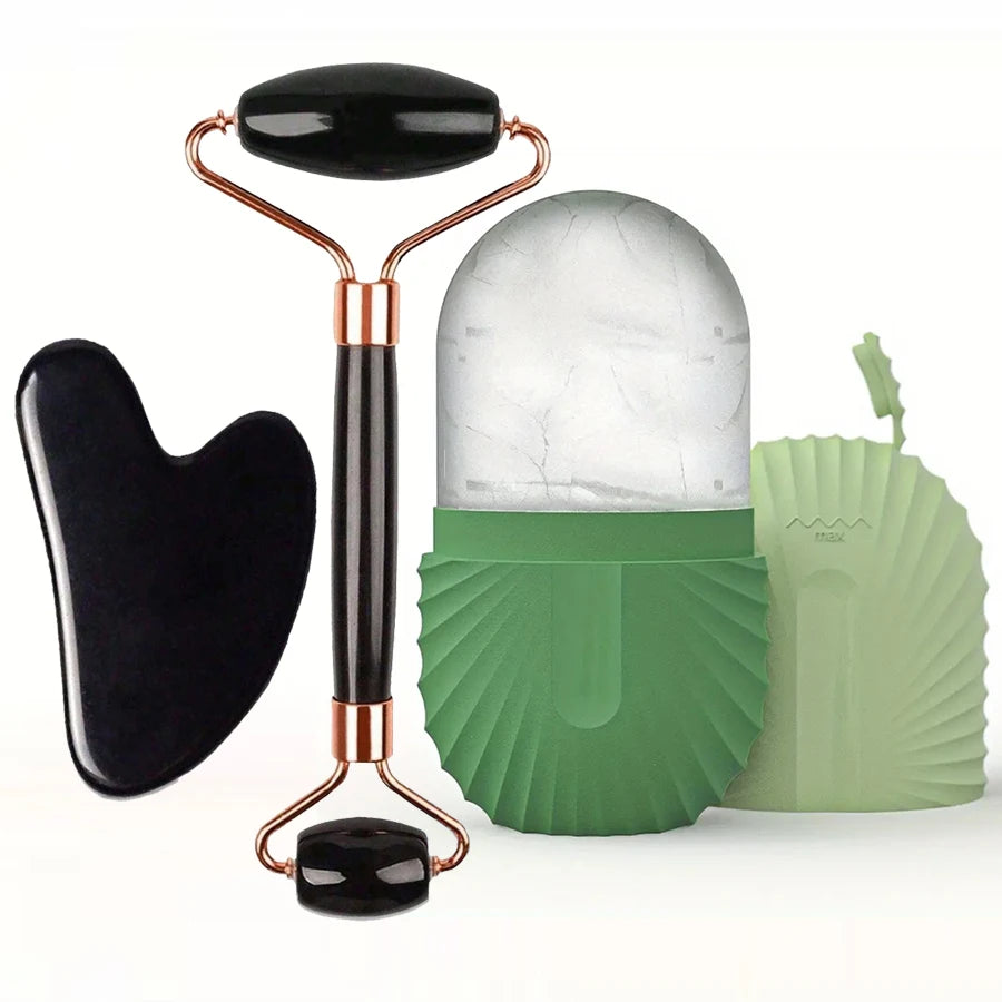 ChillGlow™ Ice Roller & Gua Sha Set