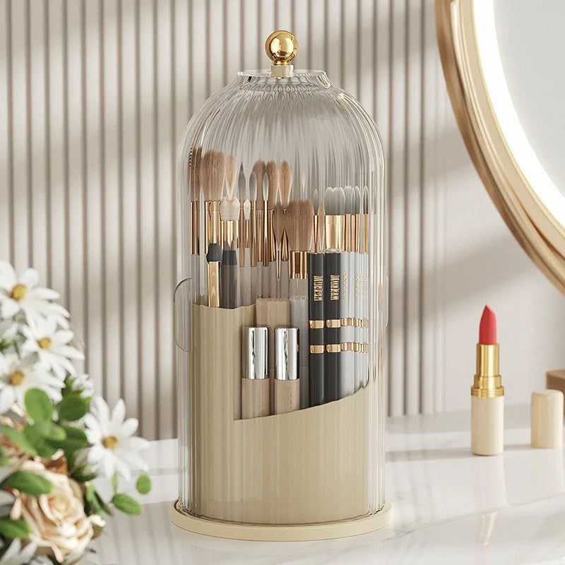 SpinVanity™ 360° Rotating Brush Holder with Lid