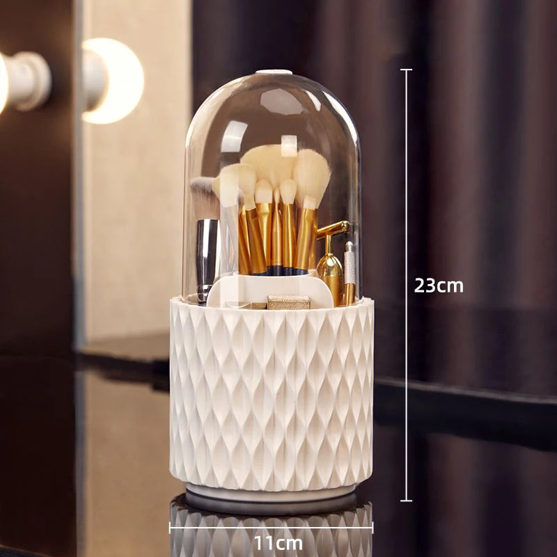 SpinVanity™ 360° Rotating Brush Holder with Lid
