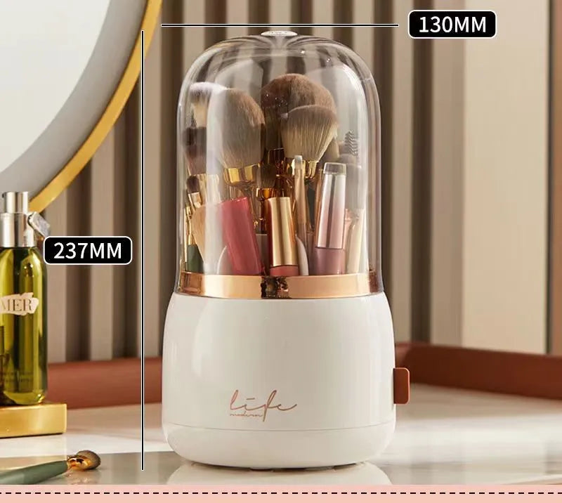 SpinVanity™ 360° Rotating Brush Holder with Lid