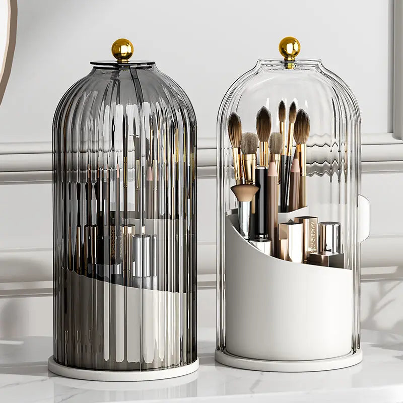 SpinVanity™ 360° Rotating Brush Holder with Lid