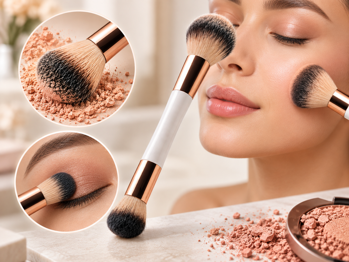 Dual-Ended Powder & Face Makeup Brush - Benefit 3