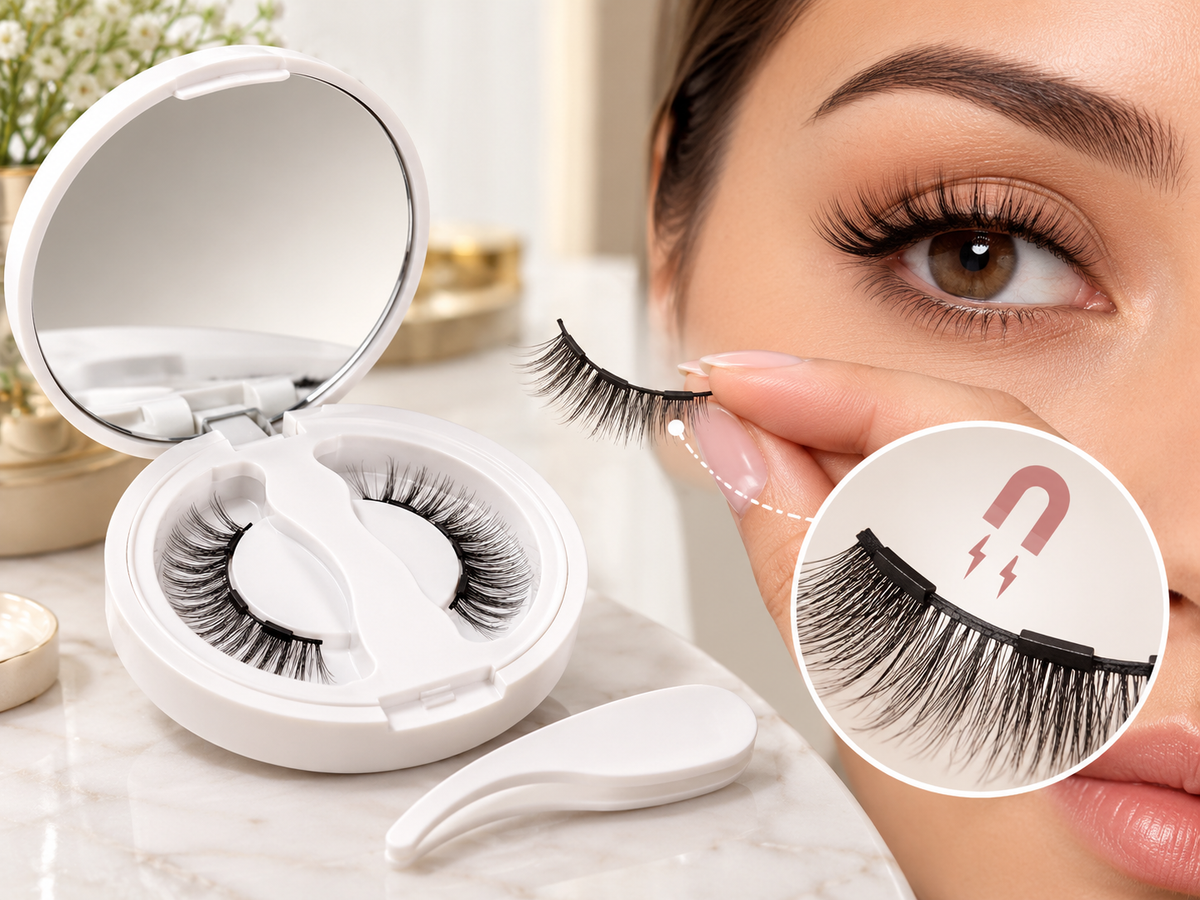 Glue-Free Magnetic False Eyelashes with Applicator - Benefit 1
