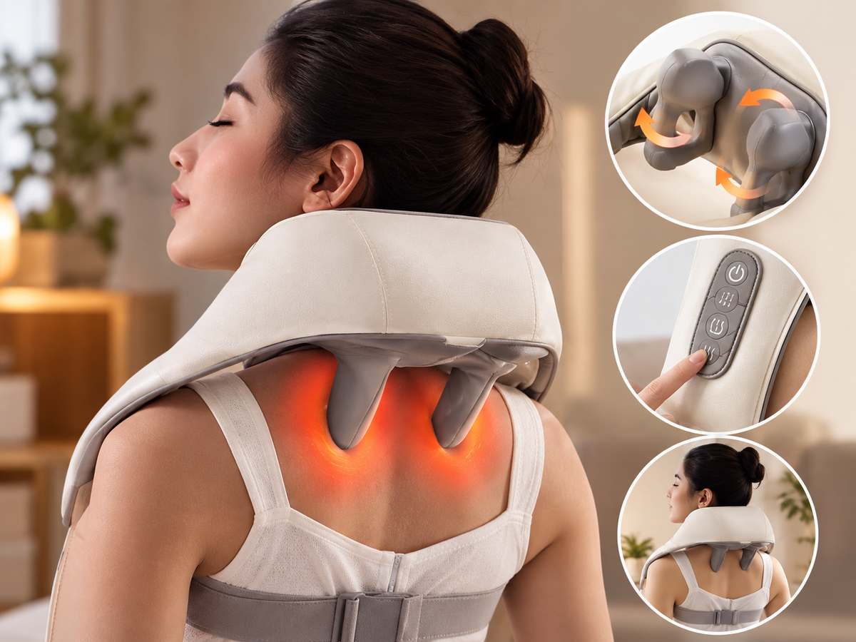 Rechargeable Neck & Shoulder Clip Massager - Benefit 1