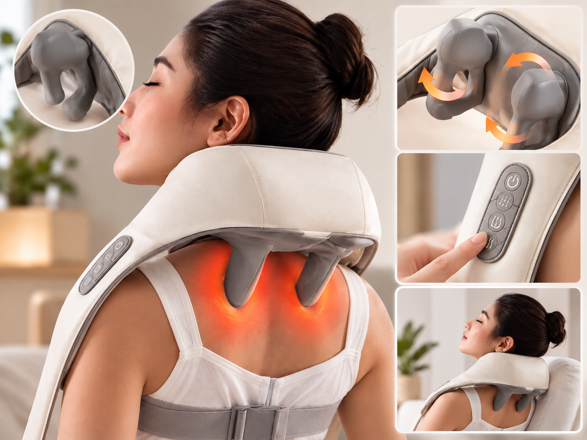 Rechargeable Neck & Shoulder Clip Massager - Benefit 2