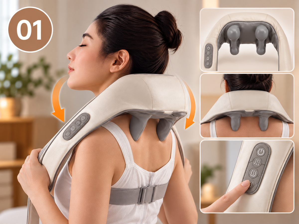 Rechargeable Neck & Shoulder Clip Massager - How It Works 1