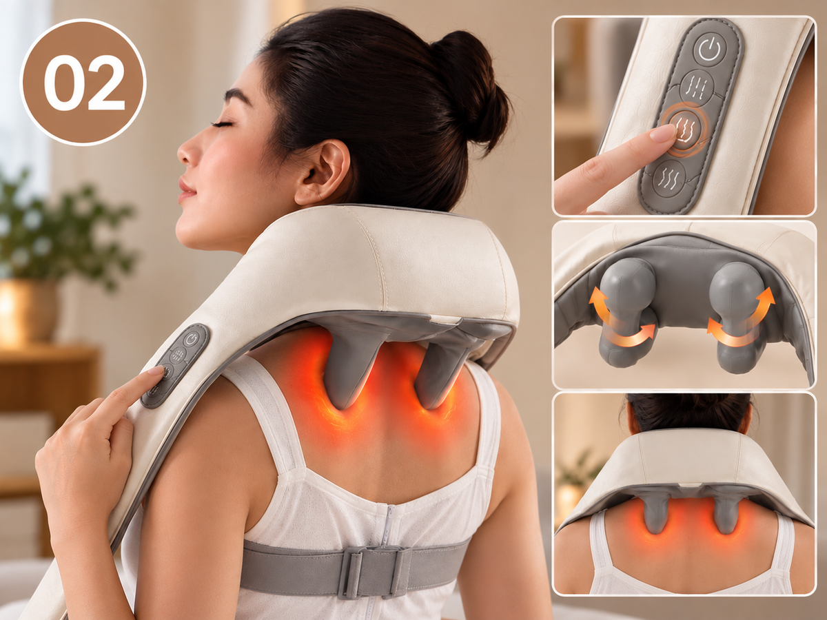 Rechargeable Neck & Shoulder Clip Massager - How It Works 2